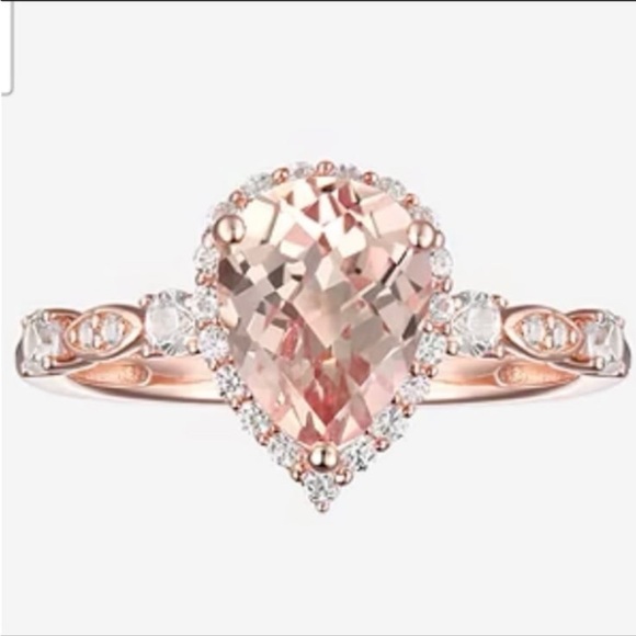 14 K Rose gold Sapphire cocktail Ring - Picture 2 of 6